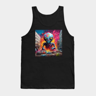 Alien Traffic Jam Splatter Tank Top